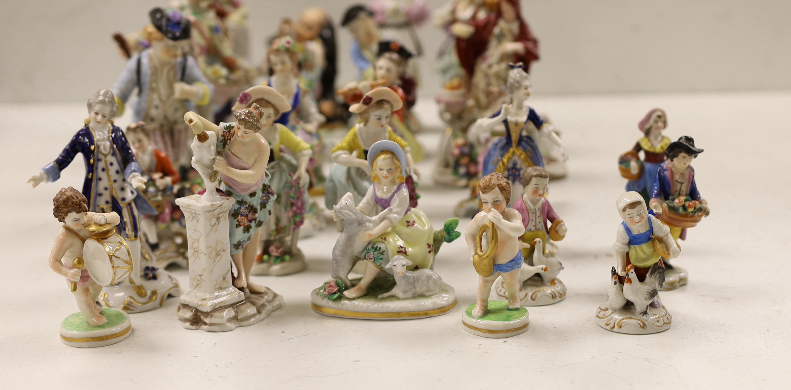 A group of 19th century and later continental figurines